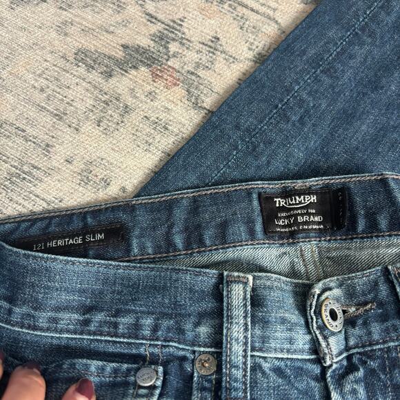 Lucky Brand 121 Heritage Slim Jeans Dark Wash 100% Cotton 32x32 - Picture 3 of 6